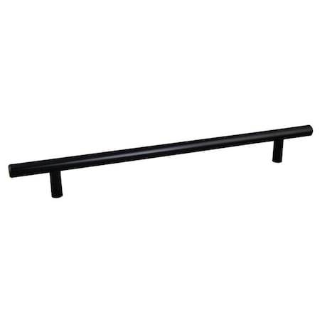 Crown 14" Bar Cabinet Pull with 11" Center to Center Rose Matte Black Finish CHP114BK